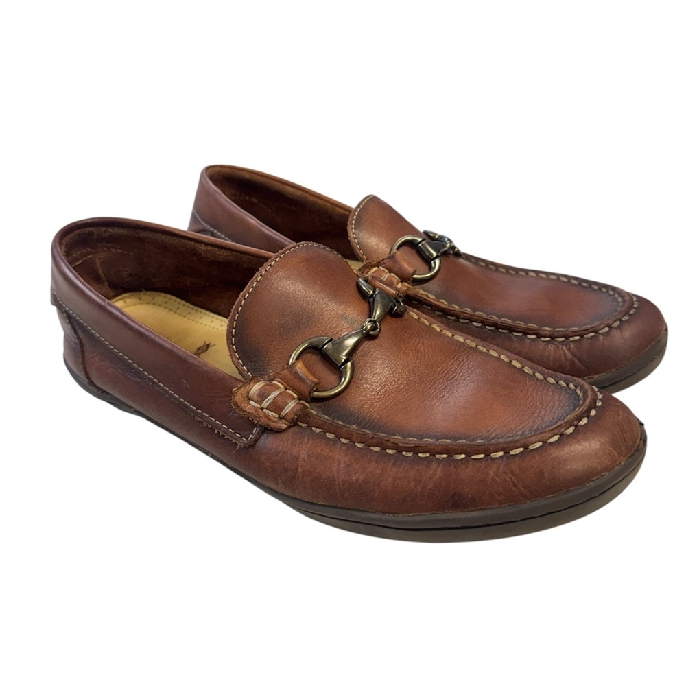 Martin Dingman Saddle Leather Horse Bit Loafers  Size 8.5M